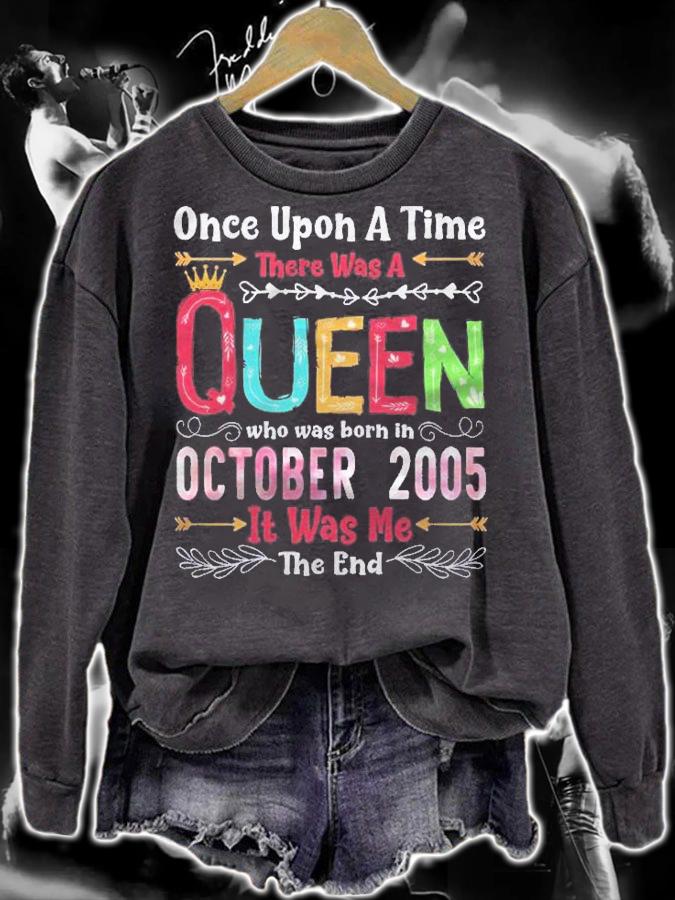 16 Years Birthday Girls 16Th Birthday Queen October 2005 Ver2 Shirt t-shirt