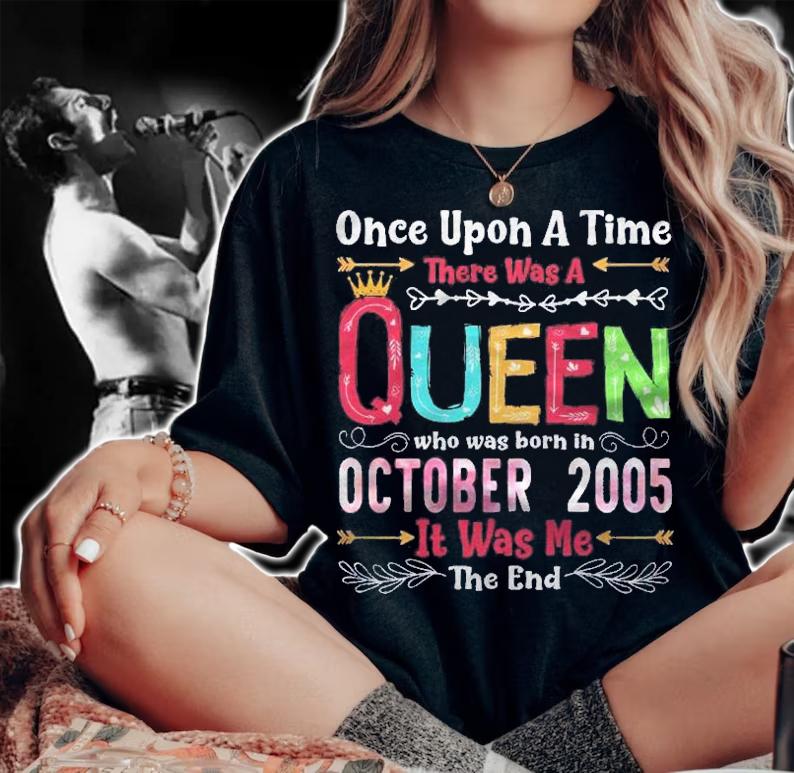 16 Years Birthday Girls 16Th Birthday Queen October 2005 Ver2 Shirt t-shirt