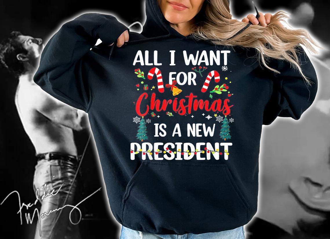 All I Want For Christmas Is A New President Xmas Pajama T-Shirt t-shirt hoodie