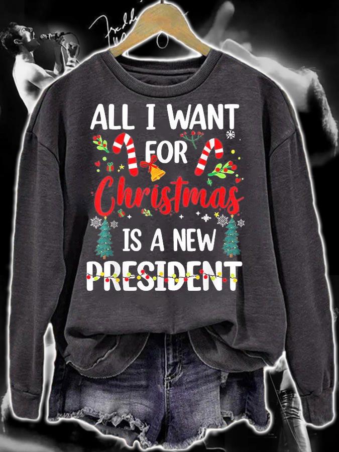 All I Want For Christmas Is A New President Xmas Pajama T-Shirt t-shirt sweatshirt