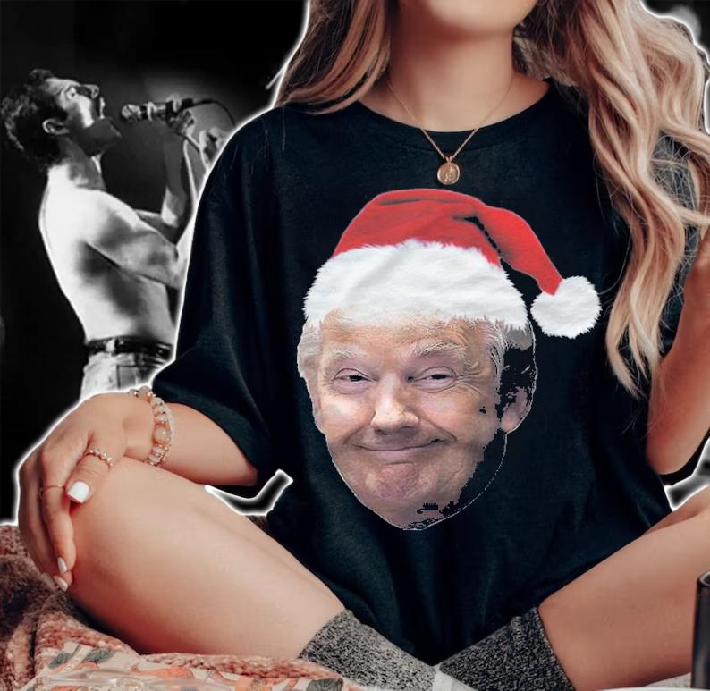 Anti Biden donald Trump Christmas Funny MAGA Santa T-Shirt t-shirt
