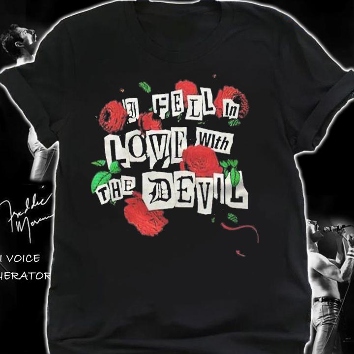 Avril Lavigne I fell in love with the devil roses T-shirt t-shirt shirt