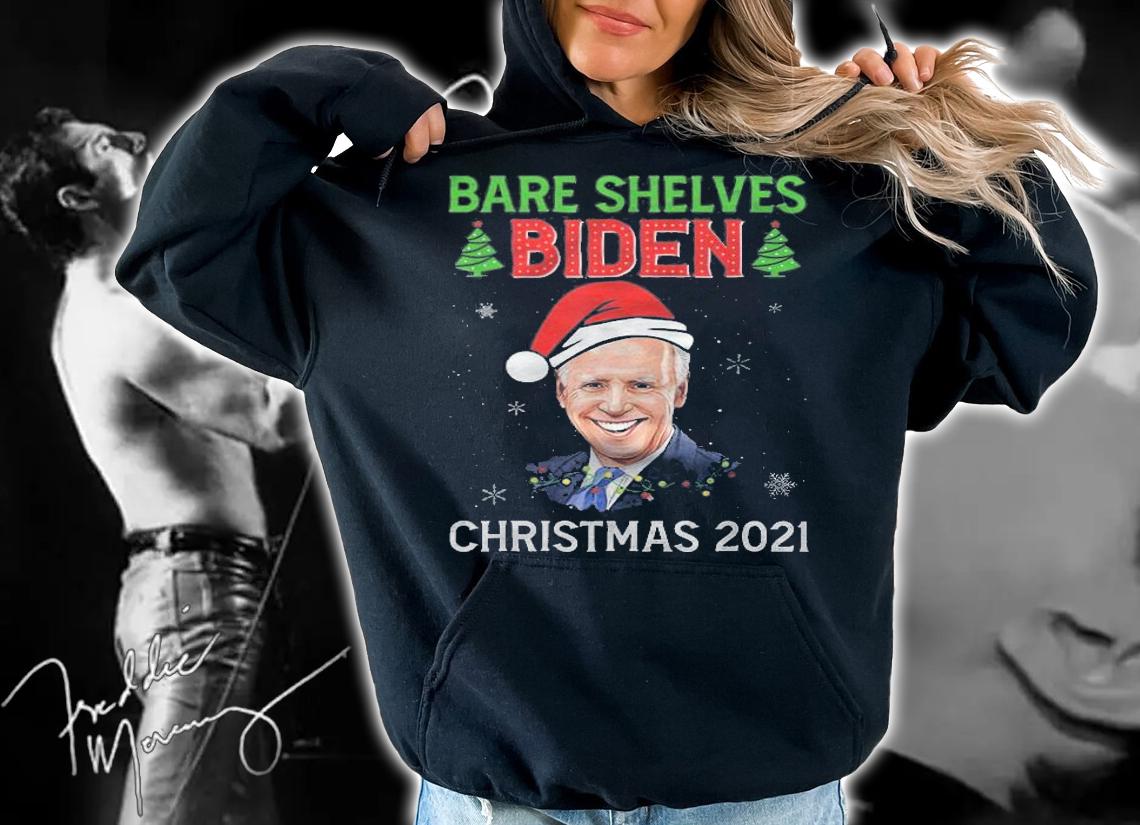 Bare Shelves Anti Biden Christmas 2021 Fun Meme Xmas Tree T-Shirt t-shirt hoodie