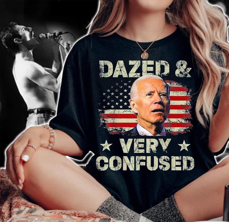 Biden Dazed And Very Confused Funny America Flag Vintage T-Shirt t-shirt woman shirt