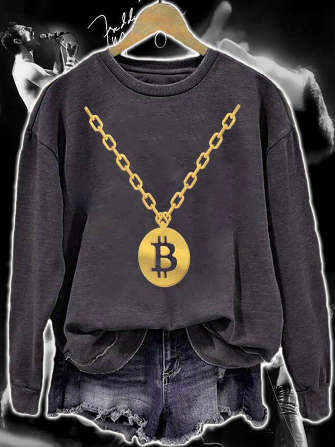 Bitcoin Bling Necklace Blockchain Cryptocurrency Shirt t-shirt sweatshirt