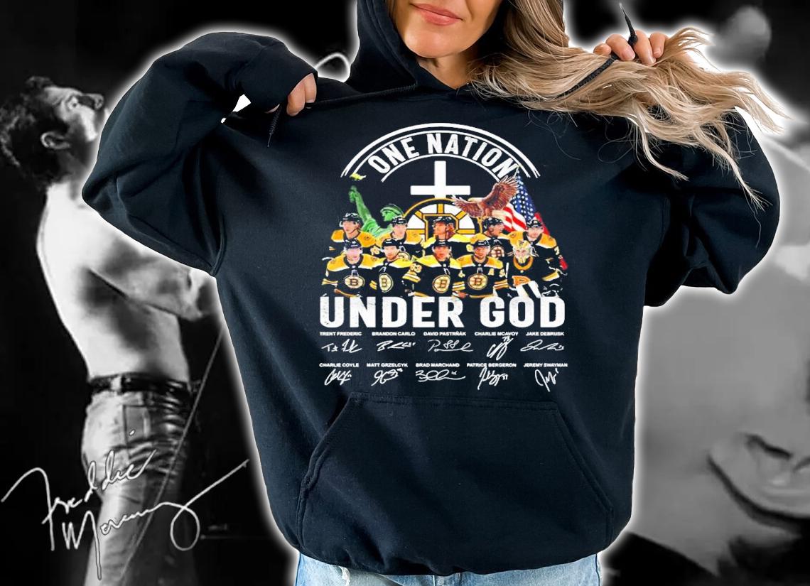 Boston Bruins One Nation Under God Signatures Shirt t-shirt