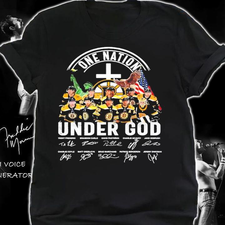 Boston Bruins One Nation Under God Signatures Shirt t-shirt