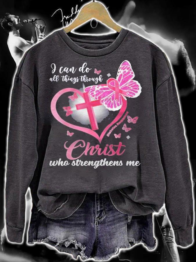 Breast Cancer Pink I Can Do All Things Through Christ Who Shirt t-shirt sweatshirt
