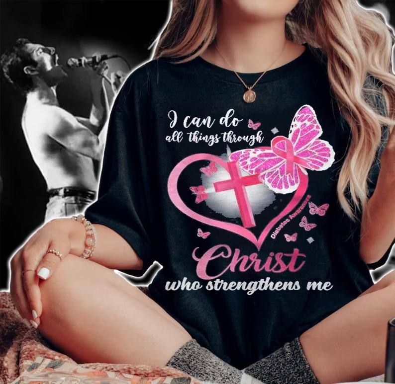 Breast Cancer Pink I Can Do All Things Through Christ Who Shirt t-shirt woman shirt