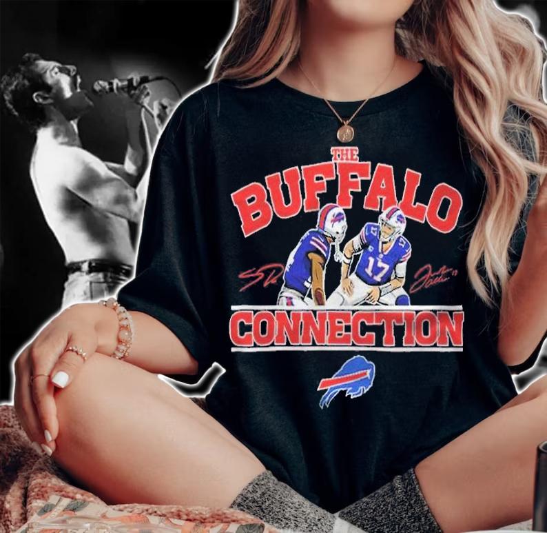 Buffalo Bills Josh Allen and Stefon Diggs The Buffalo connection signatures T-shirt t-shirt woman shirt
