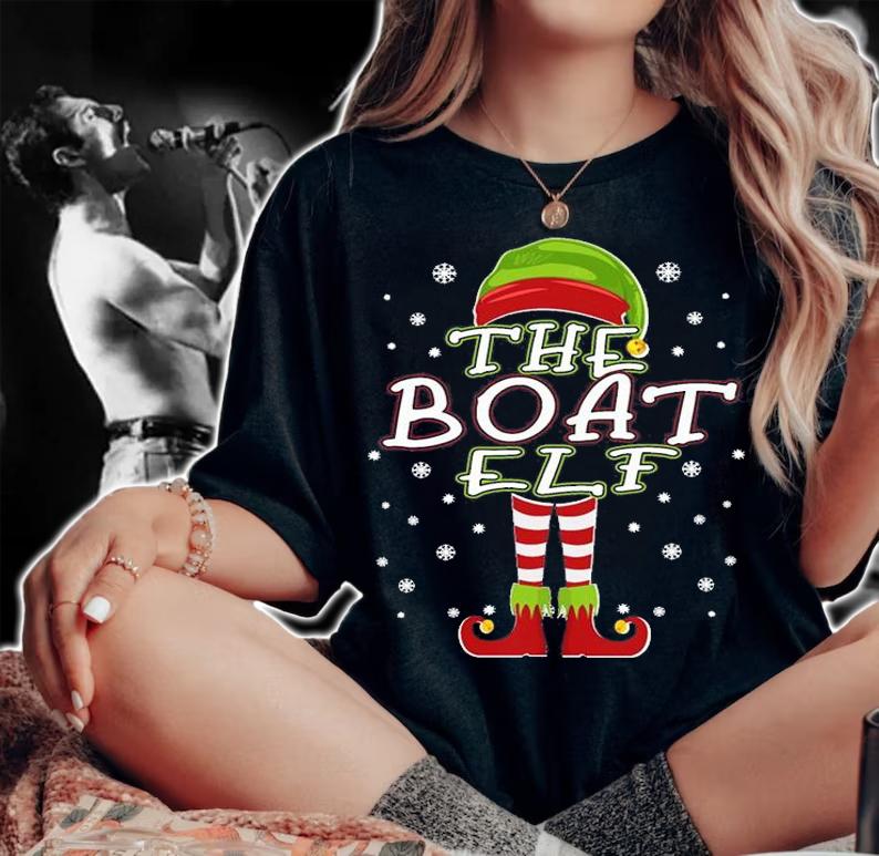 Boat Elf Matching Family Group Christmas Party T-Shirt t-shirt woman shirt