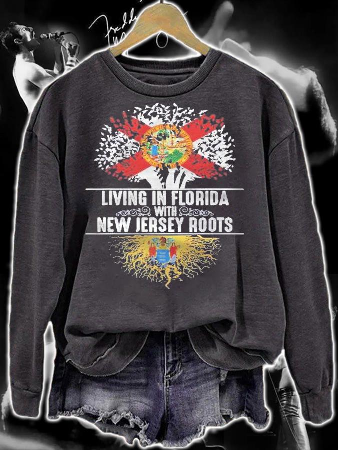 Florida Home New Jersey Roots State Tree Flag Gift Shirt t-shirt sweatshirt
