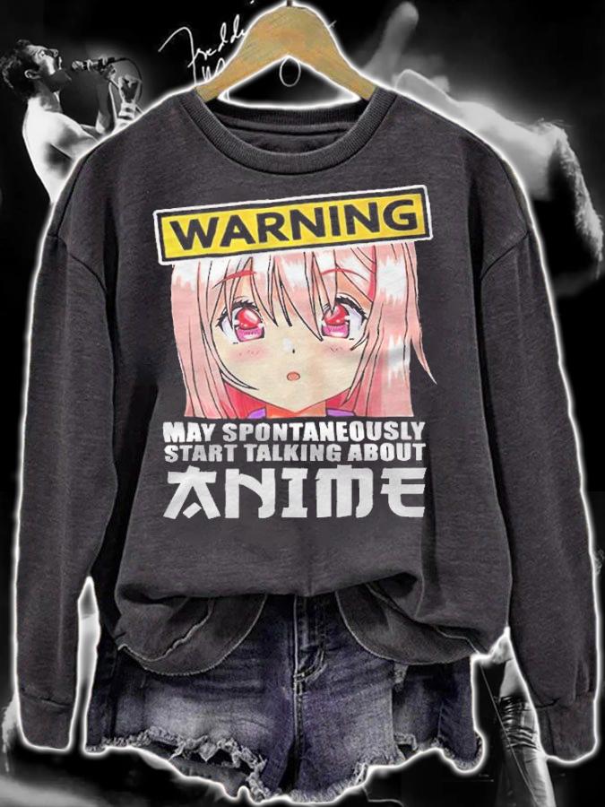 Warning may spontaneously start talking about anime T-shirt t-shirt