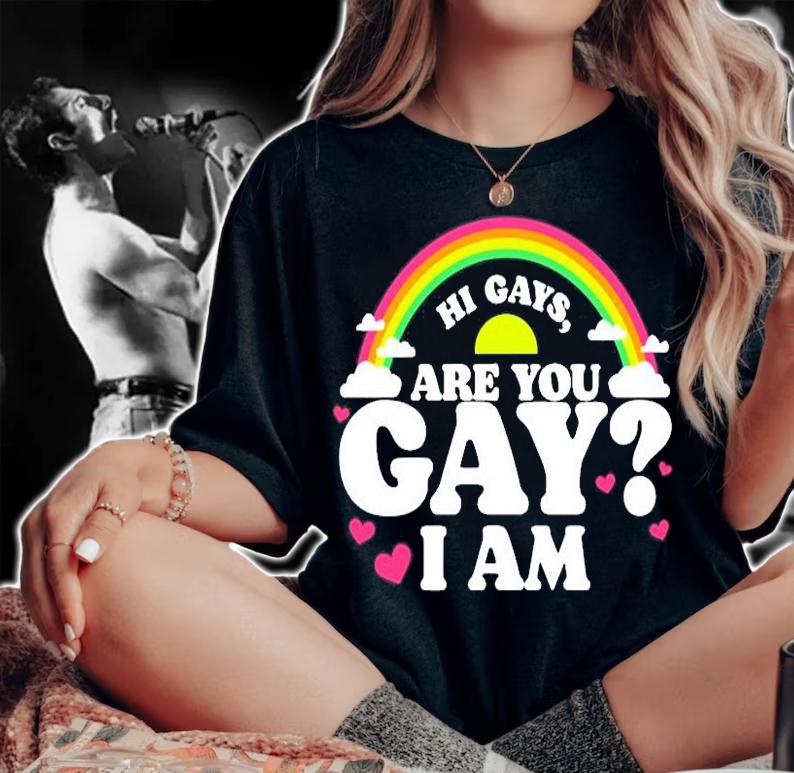 Hi Gays Are You Gay I Am T-Shirt t-shirt woman shirt
