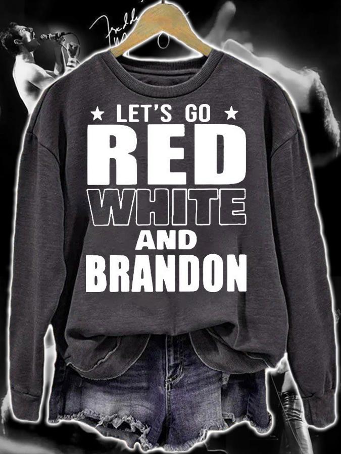 Let's Go Red White And Brandon Funny Anti Biden T-Shirt t-shirt sweatshirt