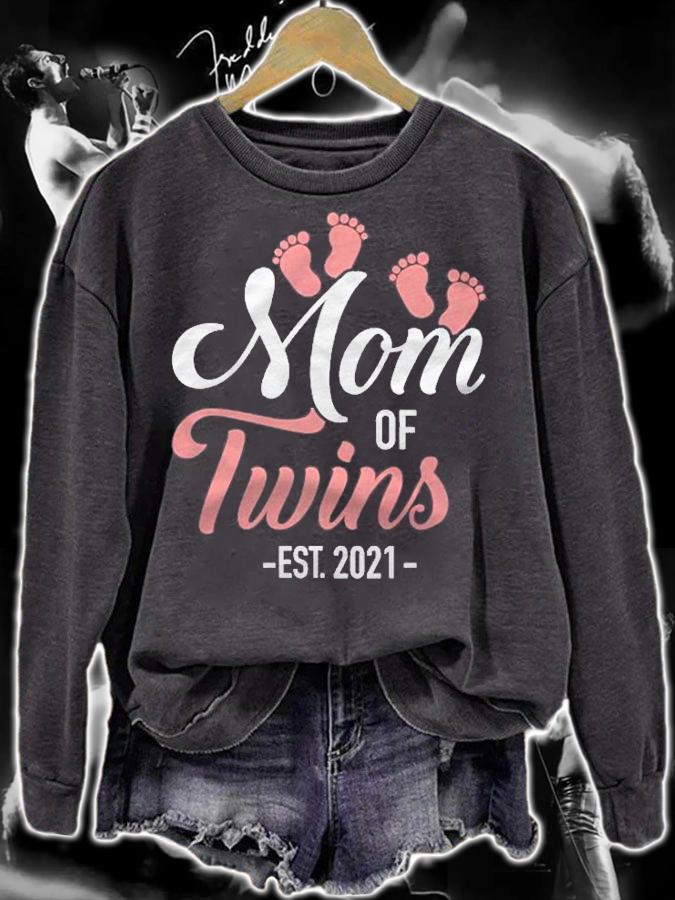 Mom Of Twins Est 2021 Ver2 shirt t-shirt