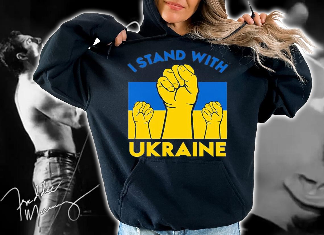 I Stand With Ukraine Ukrainian Fist Flag Strong T-Shirt t-shirt hoodie