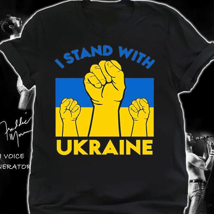 I Stand With Ukraine Ukrainian Fist Flag Strong T-Shirt t-shirt shirt