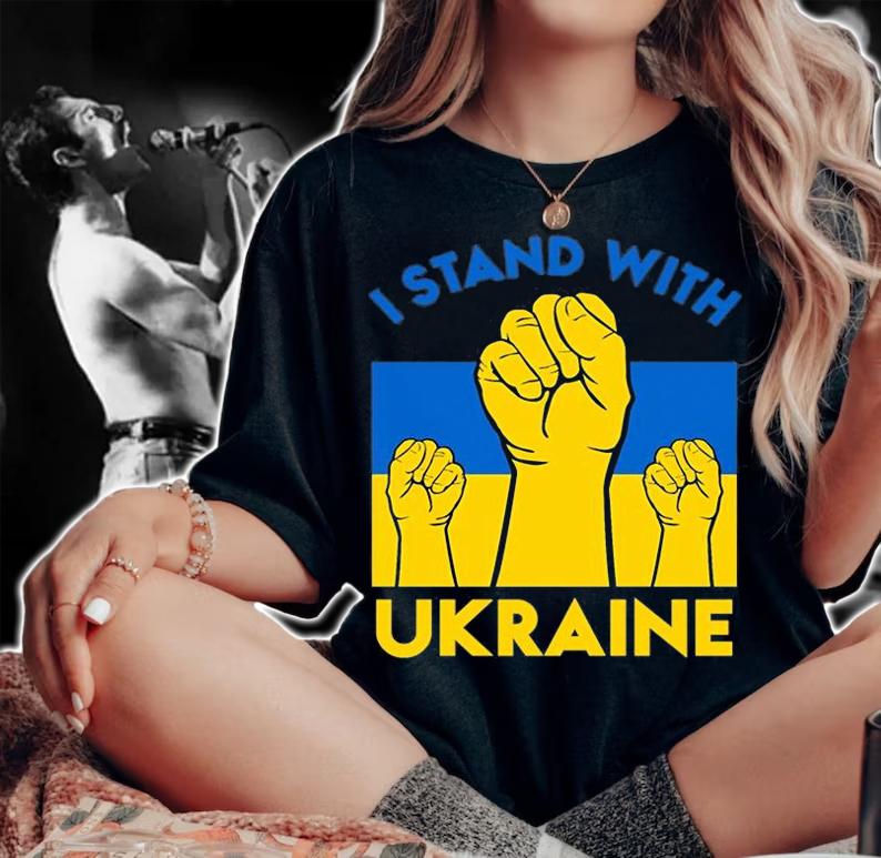 I Stand With Ukraine Ukrainian Fist Flag Strong T-Shirt t-shirt woman shirt