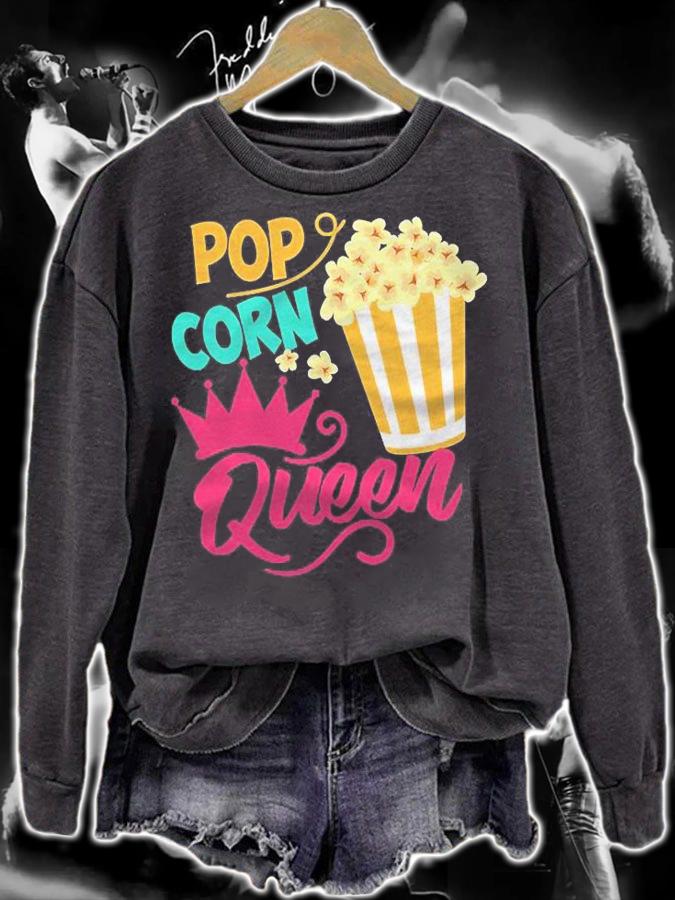 Popcorn Queen Cool Tasty Movie Snack Food Funny Girl Gift Shirt t-shirt sweatshirt