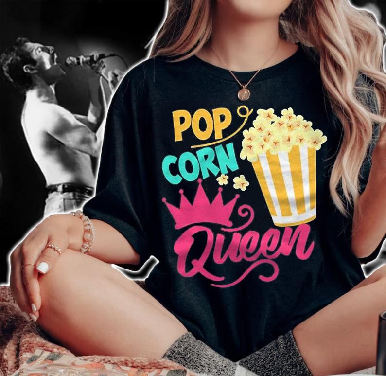 Popcorn Queen Cool Tasty Movie Snack Food Funny Girl Gift Shirt t-shirt woman shirt