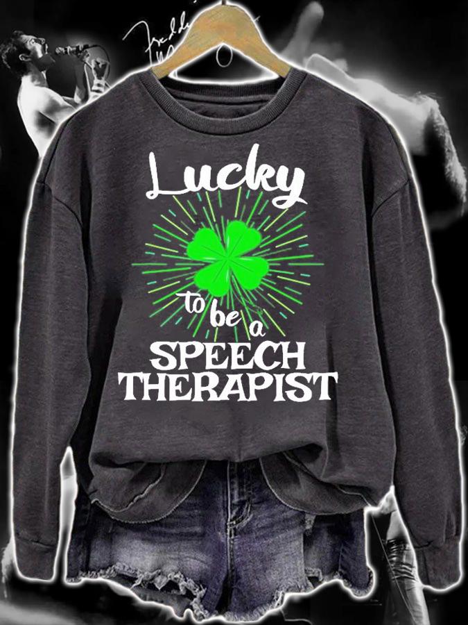Lucky To Be A Speech Therapist St Patrick's Day T-Shirt t-shirt sweatshirt