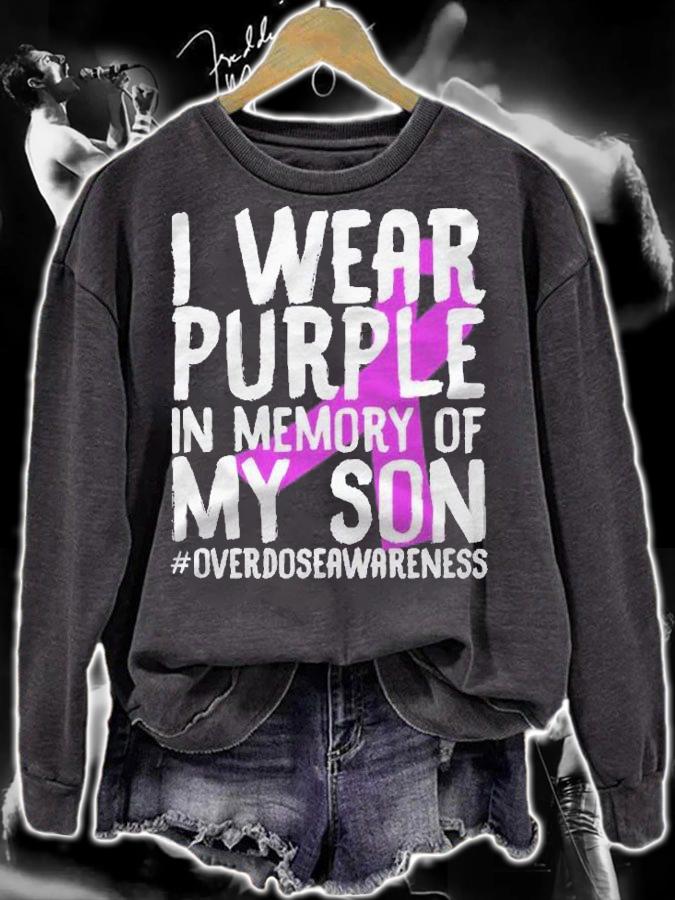 Overdose Awareness Candlelight Vigil Purple Ribbon For Mom Shirt t-shirt sweatshirt