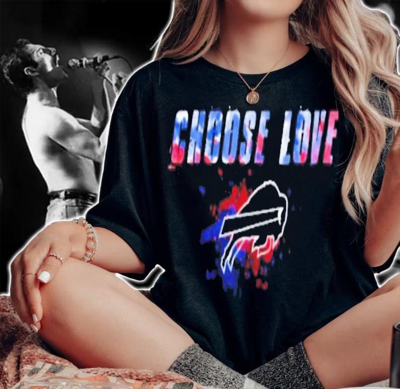 Choose Love Buffalo Bills Not Hate Color Painting Art Shirt t-shirt