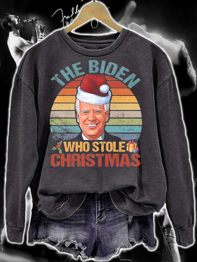 The Biden Who Stole Christmas Retro Funny Biden T-shirt t-shirt sweatshirt
