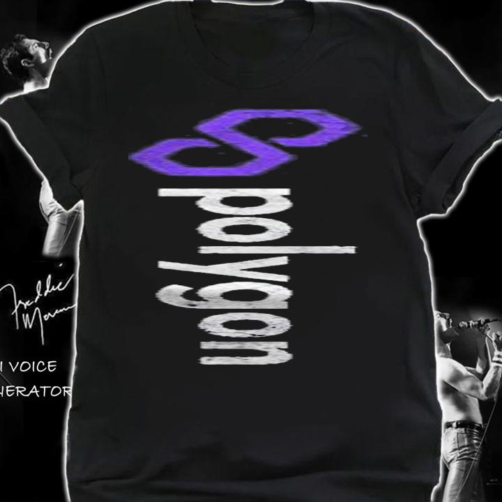 Vintage Polygon Matic Crypto Vertical Distressed Logo Shirt t-shirt