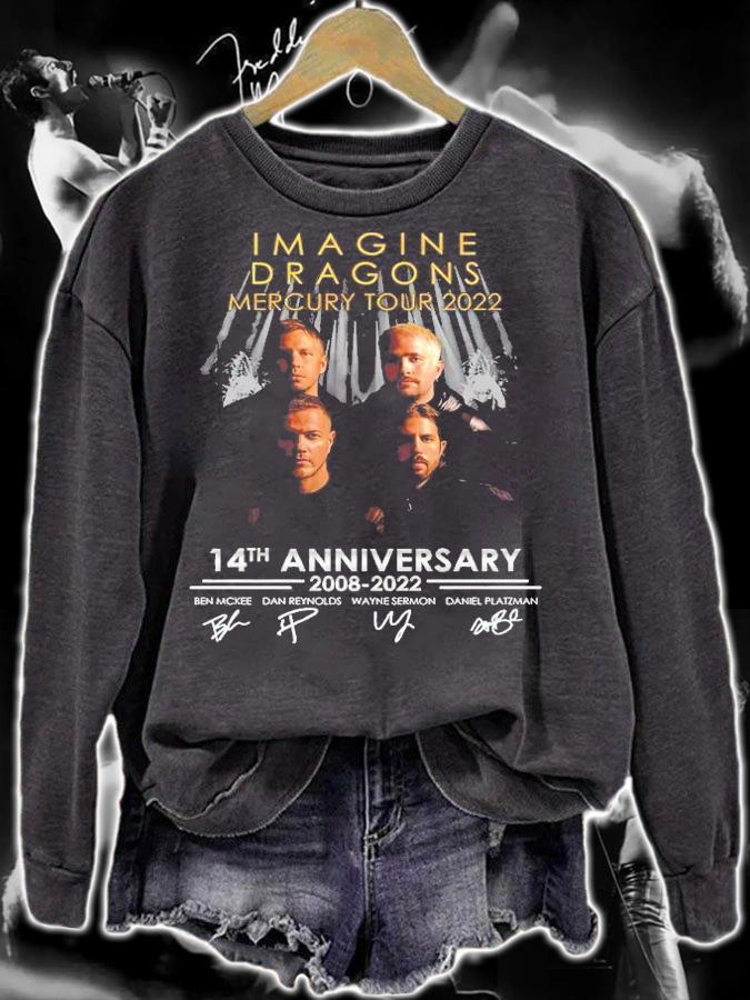 Imagine Dragon Mercury Tour 2022 14th Anniversary 2008-2022 Signatures Thank You For The Memories Shirt t-shirt sweatshirt