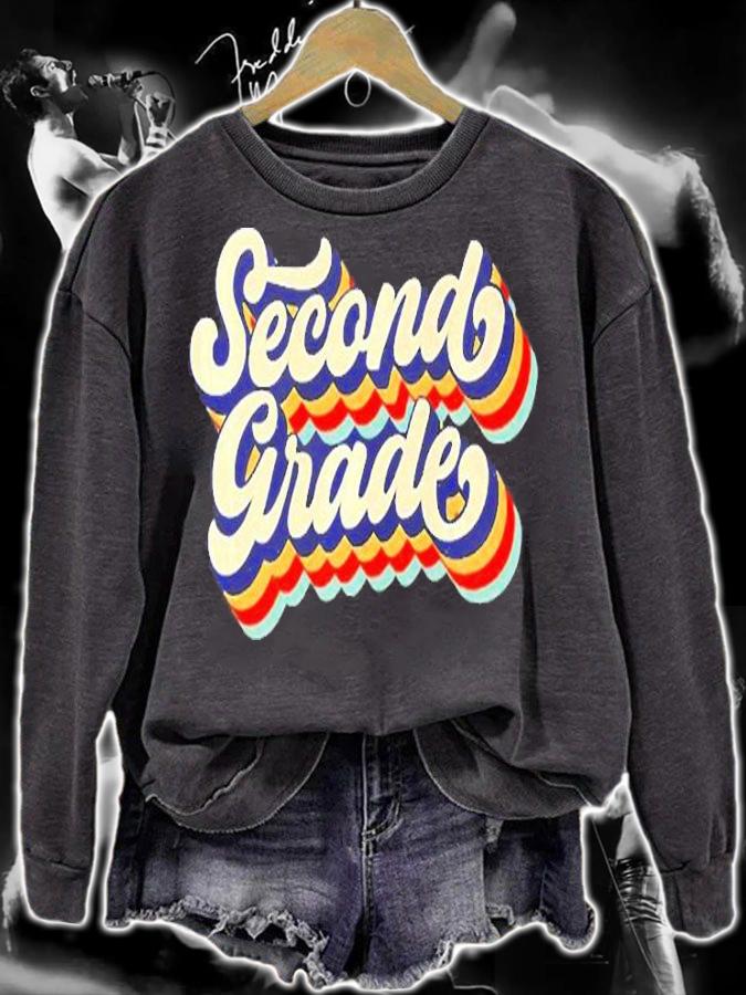 Retro Vintage Second Grade Student Teacher Back To School Premium T-Shirt t-shirt sweatshirt