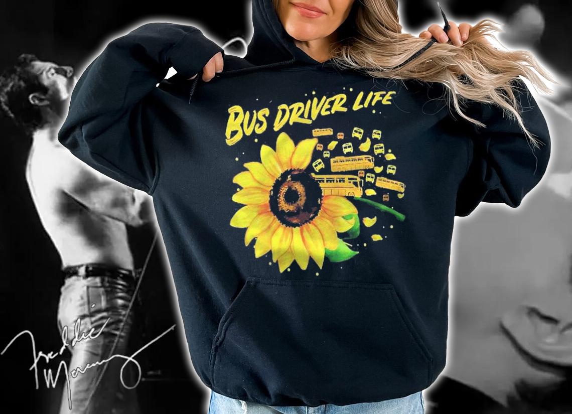 Sunflower Bus Driver Gift Idea Raglan Baseball Shirt t-shirt hoodie