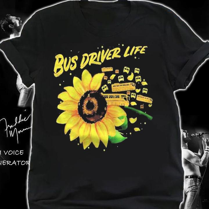 Sunflower Bus Driver Gift Idea Raglan Baseball Shirt t-shirt shirt