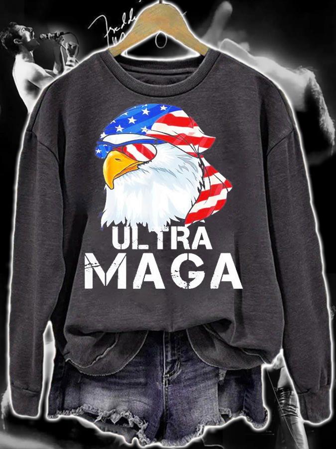Ultra MAGA Patriotic Eagle 4th Of July American Flag USA T-Shirt t-shirt sweatshirt