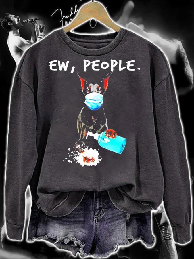 Doberman Ew People Dog Wearing A Face Mask T-Shirt t-shirt sweatshirt