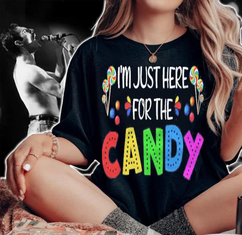 I Am Just Here For The Candy Funny Halloween Food T-shirt t-shirt