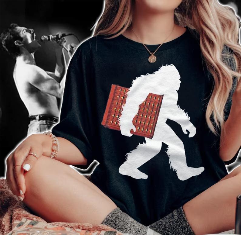 Librarian Bigfoot Carrying Library Card Catalog Sasquatch Shirt t-shirt woman shirt