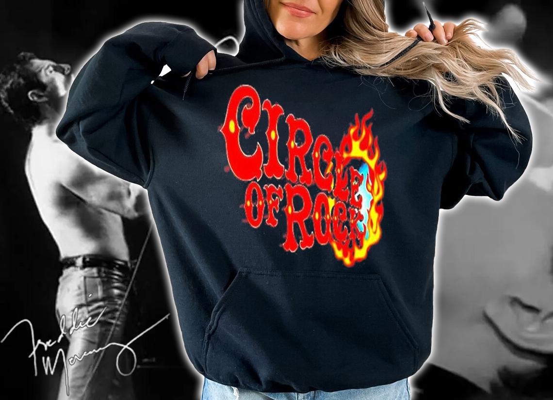 New Circle Of Rock Red Fire Cool Vector Design T-Shirt t-shirt hoodie