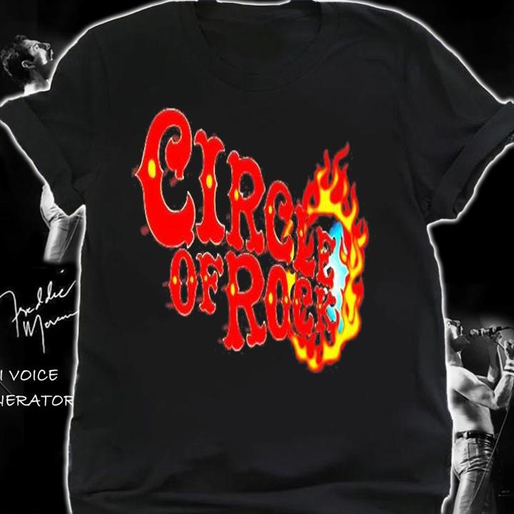 New Circle Of Rock Red Fire Cool Vector Design T-Shirt t-shirt shirt