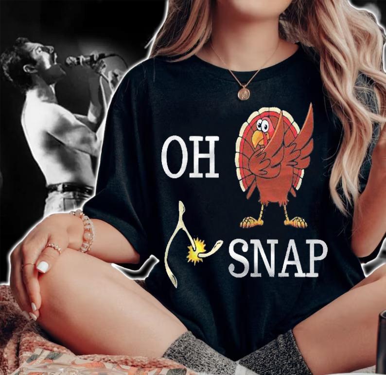 Oh Snap Wishbone Dabbing Turkey Funny Thanksgiving Shirt t-shirt woman shirt