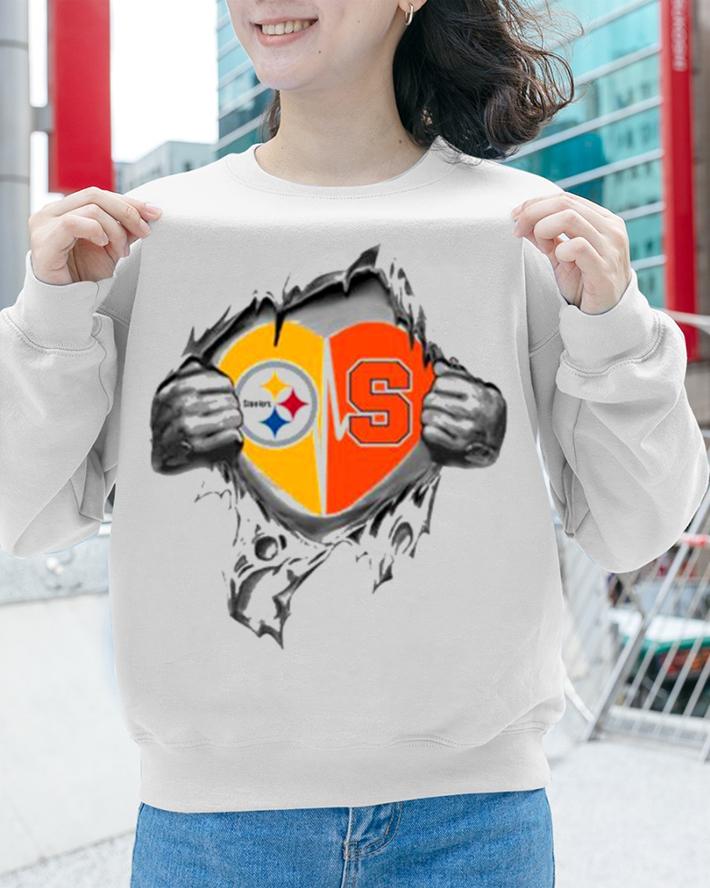 Blood Inside Me Pittsburgh Steelers And Syracuse Orange t-shirt sweatshirt