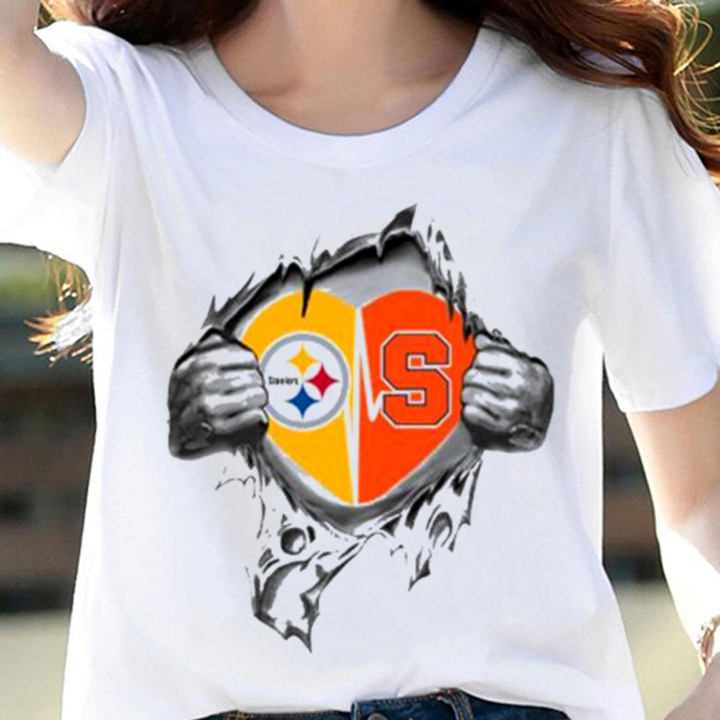 Blood Inside Me Pittsburgh Steelers And Syracuse Orange t-shirt woman shirt