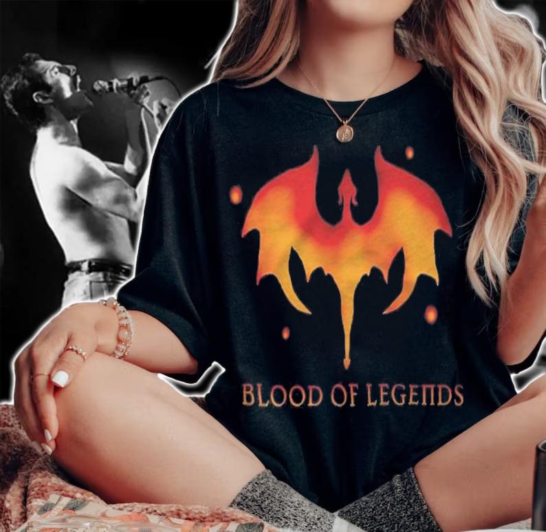 Dragon Blood of Legends fire logo T-shirt t-shirt