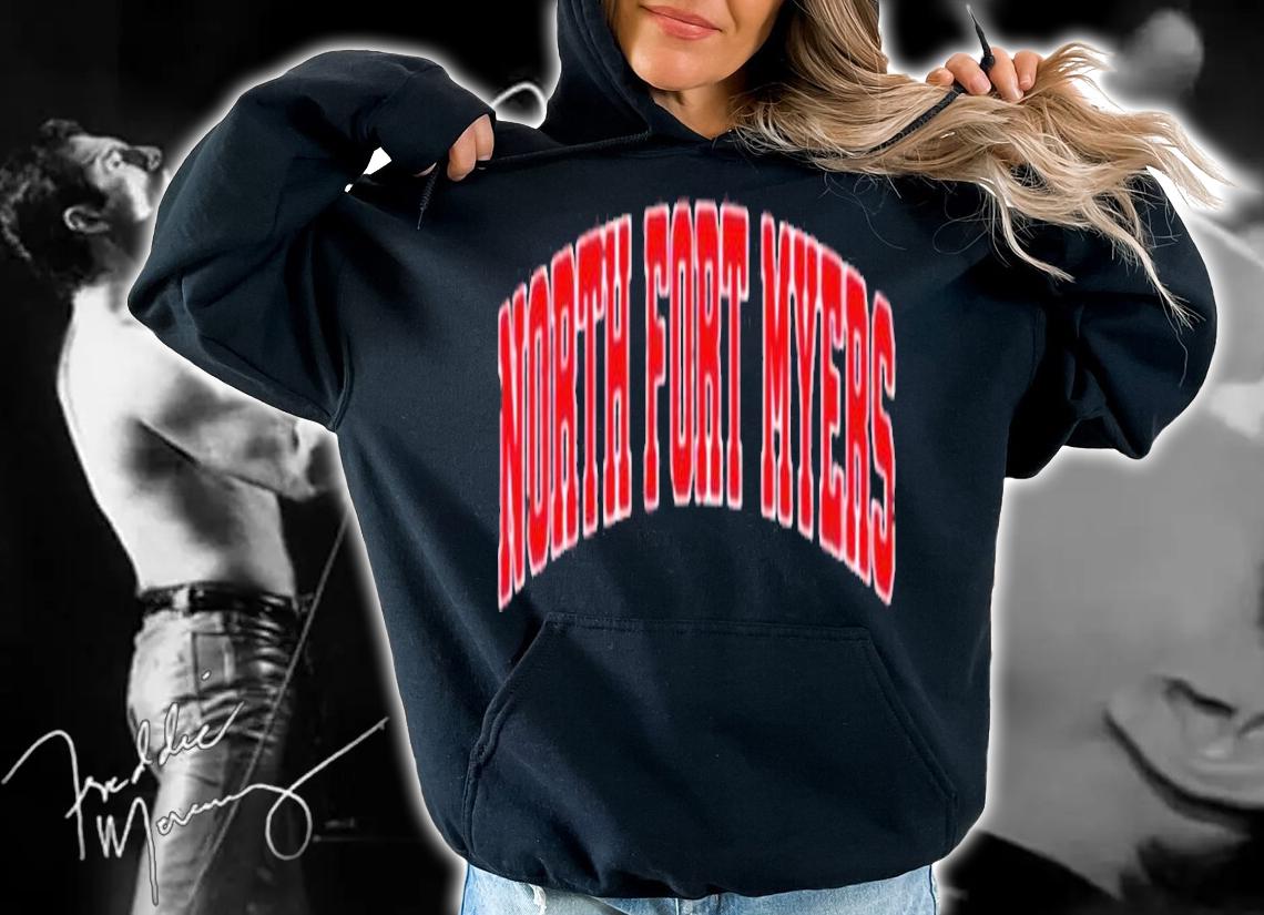 North Fort Myers Florida Fl Vintage Sports Design Red Design T-Shirt t-shirt hoodie
