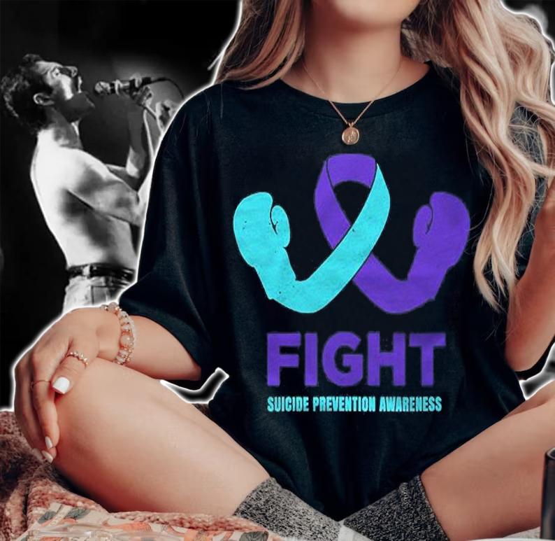 Suicide Prevention Awareness Purple And Teal Ribbon Shirt t-shirt