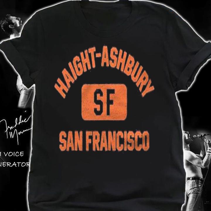 Haight Ashbury San Francisco Gym Style Distressed Orange Print Shirt shirt