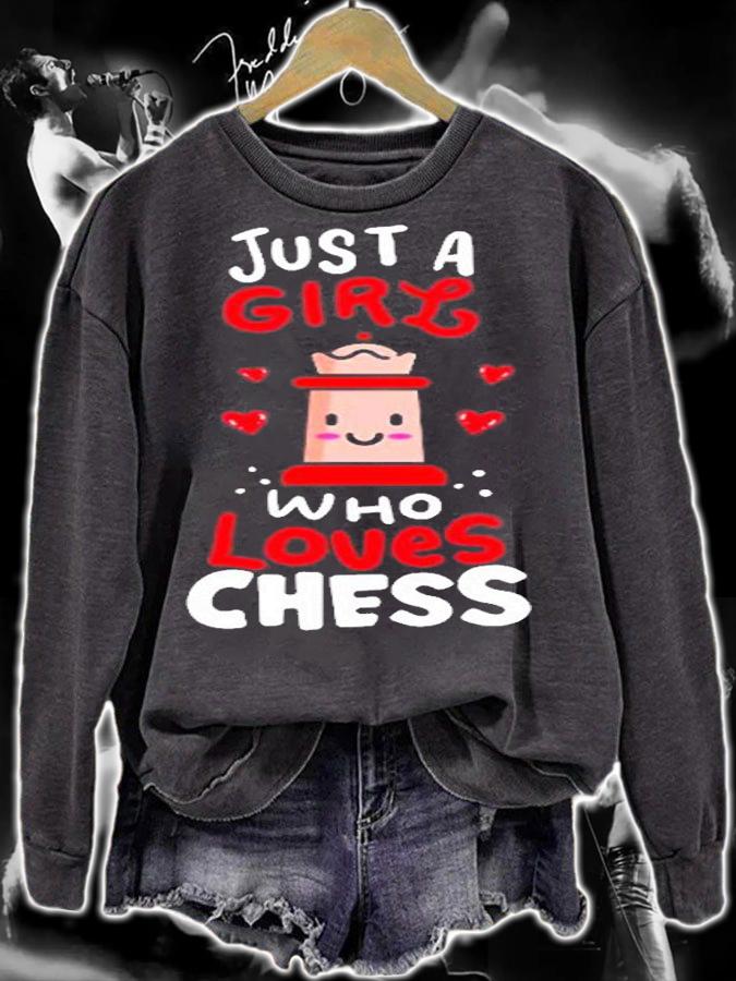 Just A Girl Who Loves Chess Cute Chess T-Shirt sweatshirt