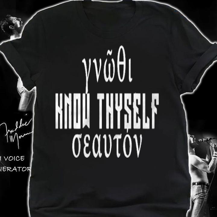 Know Thyself In Greek Letters Quote Saying Greece Geeky T-shirt shirt