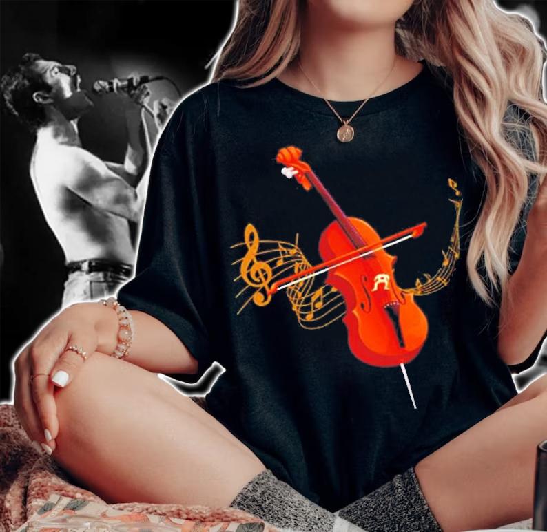 Music Notes Classical Music Instrument Cello T-Shirt